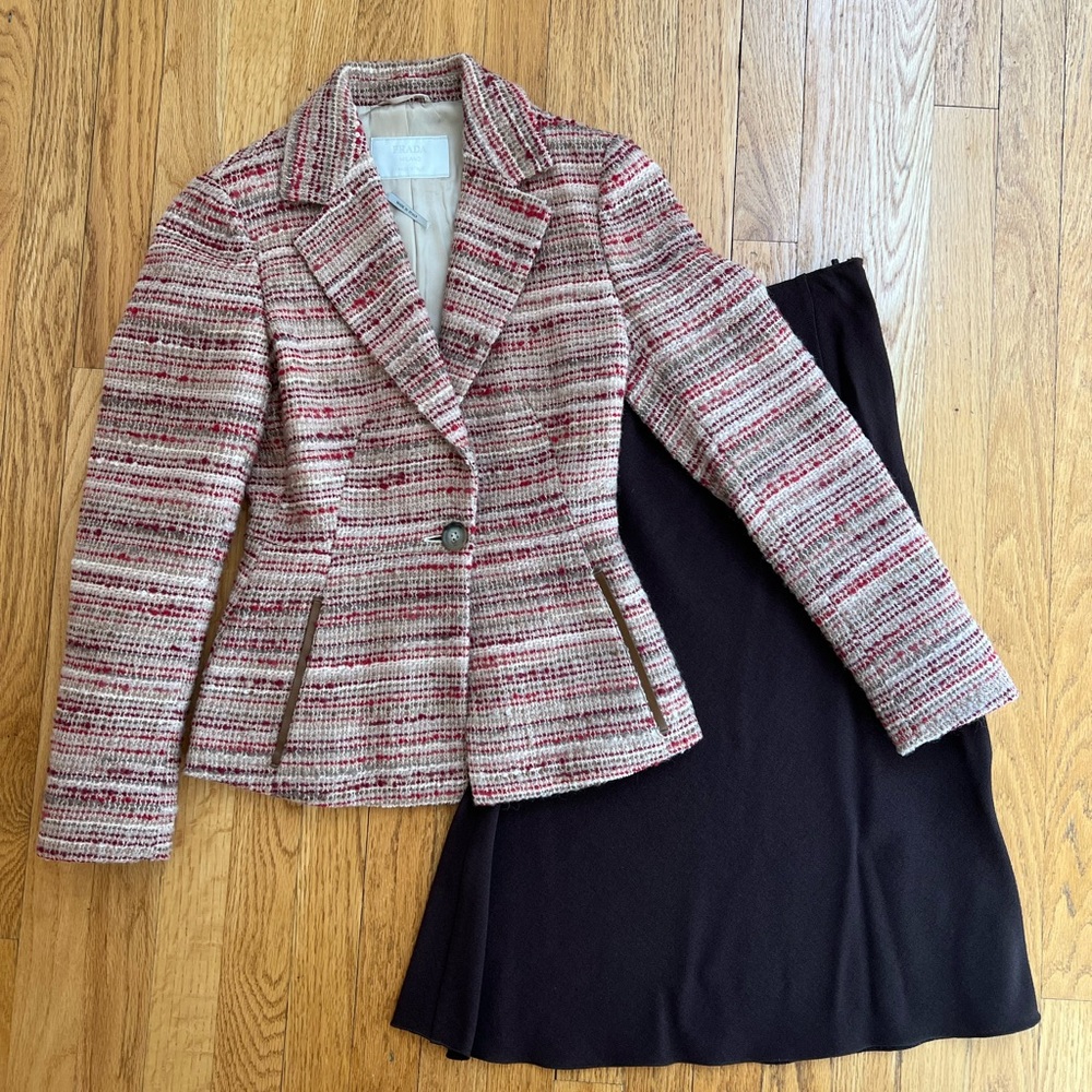 PRADA Tweed Suit and Skirt Set